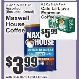 Key Food Maxwell House Coffee offer