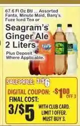 Key Food Seagram's Ginger Ale offer