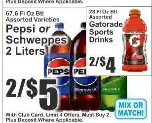 Key Food Pepsi or Schweppes offer