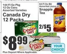 Key Food Canada Dry 12 Packs offer