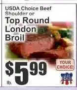 Key Food USDA Choice Beef Shoulder or Top Round London Broil offer