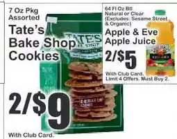 Key Food Tate's Bake Shop Cookies offer