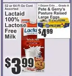 Key Food Lactaid 100% Lactose Free Milk offer