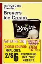 Key Food Breyers Ice Cream offer