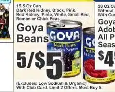 Key Food Goya Beans offer