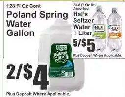 Key Food Poland Spring Water Gallon offer