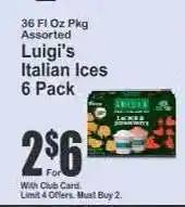 Key Food Luigi's Italian Ices 6 Pack offer