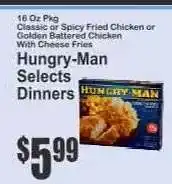 Key Food Hungry-Man Selects Dinners offer