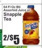 Key Food Snapple Tea offer