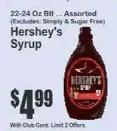 Key Food Hershey's Syrup offer