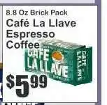 Key Food Café La Llave Espresso Coffee offer