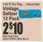 Key Food Vintage Seltzer 12-Pack offer