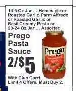 Key Food Prego Pasta Sauce offer