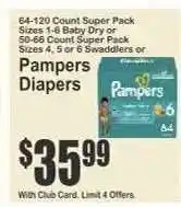 Key Food Pampers Diapers offer