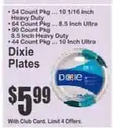 Key Food Dixie Plates offer