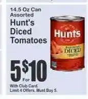 Key Food Hunt's Diced Tomatoes offer