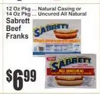 Key Food Sabrett Beef Franks offer