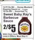 Key Food Sweet Baby Ray's Barbecue Sauce offer