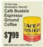 Key Food Café Bustelo Espresso Ground Coffee offer