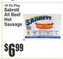 Key Food Sabrett All Beef Hot Sausage offer
