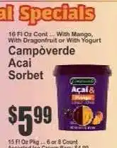Key Food Campoverde Acai Sorbet offer