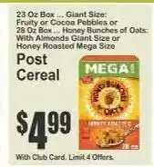 Key Food Post Cereal offer