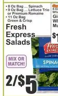 Key Food Fresh Express Salads offer