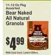 Key Food Bear Naked All Natural Granola offer