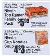 Key Food Nissin Cup Noodles Soup offer