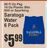 Key Food Saratoga Water 6 Pack offer