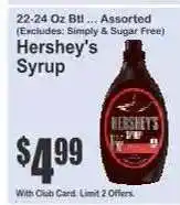 Key Food Hershey's Syrup offer