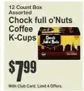 Key Food Chock full o'Nuts Coffee K-Cups offer