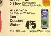 Key Food Iberia Coconut Water offer
