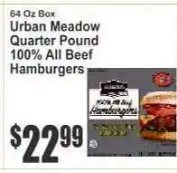 Key Food Urban Meadow Quarter Pound 100% All Beef Hamburgers offer