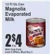 Key Food Magnolia Evaporated Milk offer