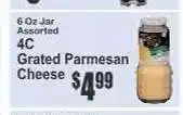 Key Food 4C Grated Parmesan Cheese offer