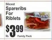 Key Food Sliced Spareribs For Riblets offer