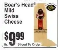 Key Food Boar's Head Mild Swiss Cheese offer