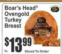 Key Food Boar's Head OvenGold Turkey Breast offer