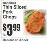 Key Food Boneless Thin Sliced Pork Chops offer