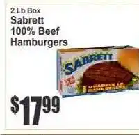 Key Food Sabrett 100% Beef Hamburgers offer