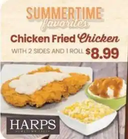 Harp's Market Summertime favorites chicken fried chicken with sides and roll offer