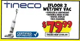 Ollie's TINECO IFLOOR 3 WET/DRY VAC offer