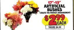 Ollie's ARTIFICIAL BUSHES offer