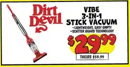 Ollie's VIBE 3-IN-1 STICK VACUUM offer