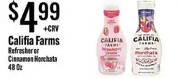 Jons International Califia Farms Refresher or Cinnamon Horchata offer