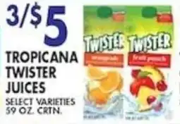 Compare Foods Tropicana twister juices offer