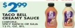 Compare Foods Taco bell creamy sauce offer