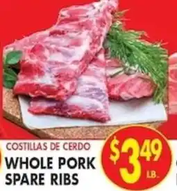 Compare Foods Costillas de cerdo whole pork spare ribs offer