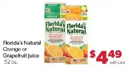 Family Fresh Market Florida's Natural Orange or Grapefruit Juice offer
